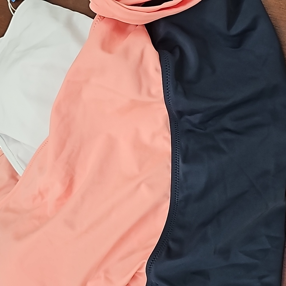 Felnart V Neck Color Block Wrap One Piece Swimsuit Size L - Picture 7 of 10